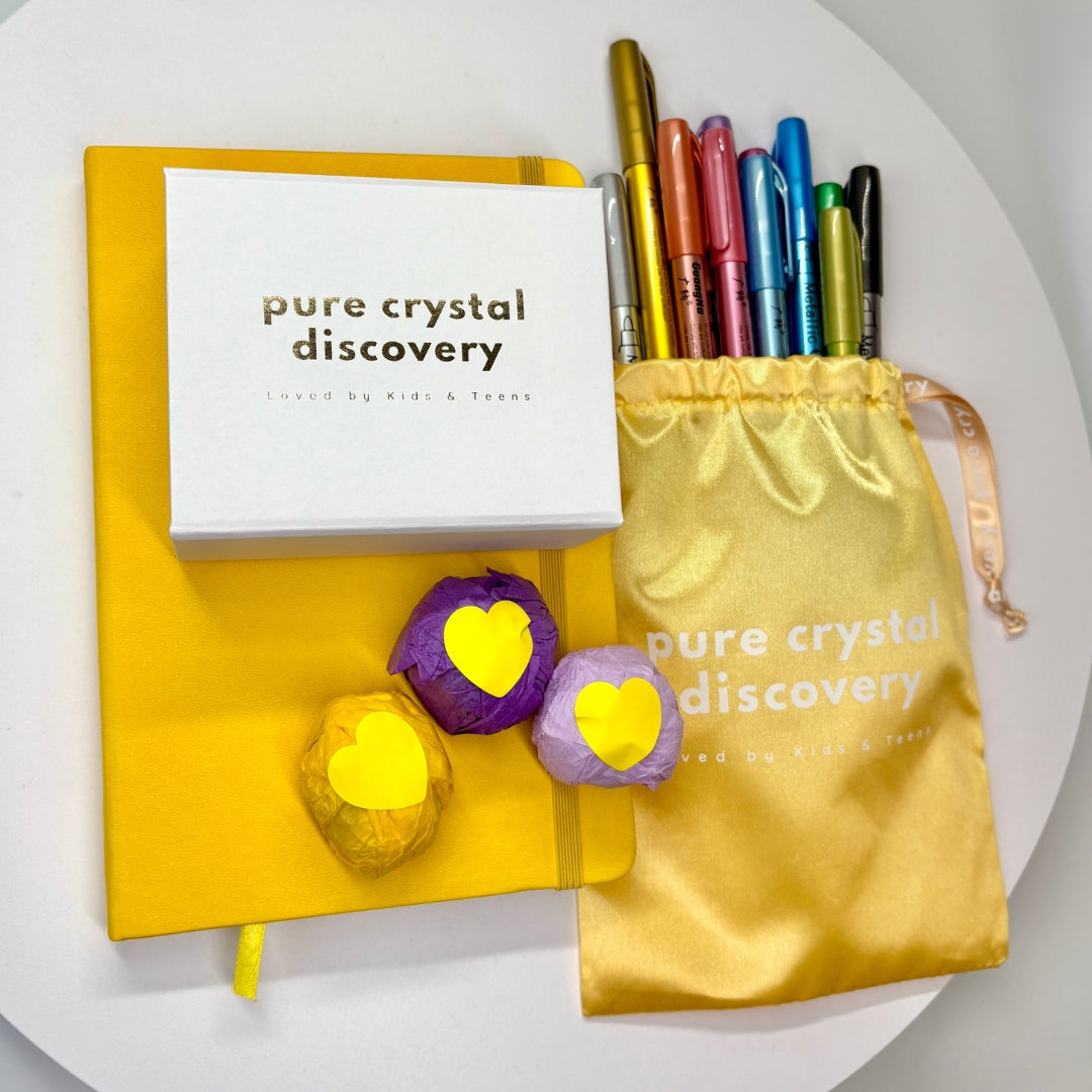 „Kristalų Kūrėjas“ – kūrybinis/edukacinis rinkinys vaikams (kristalai + flomasteriai + knygelė)