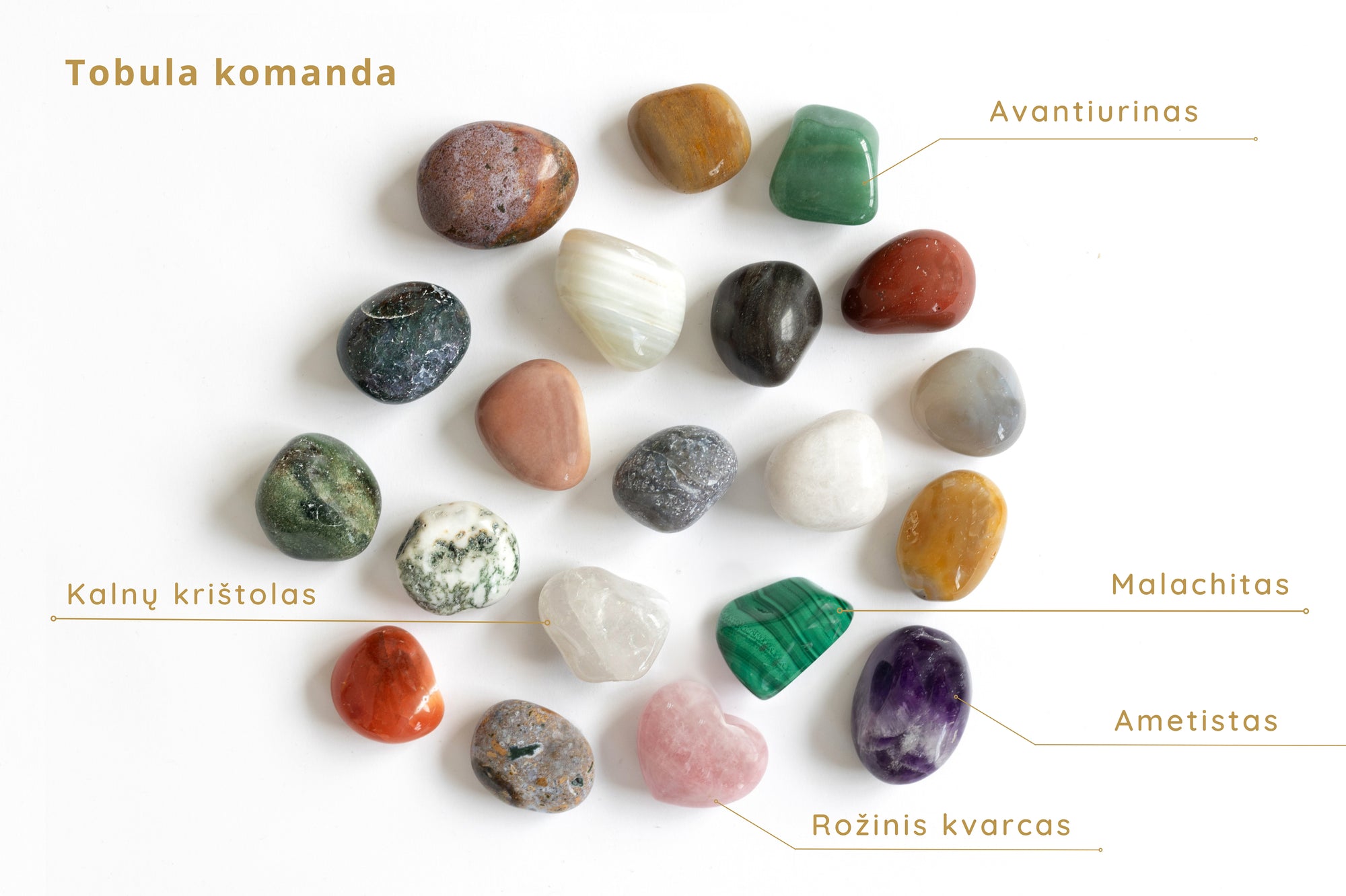 Tobula Komanda - 20 unikalių kristalų rinkinys