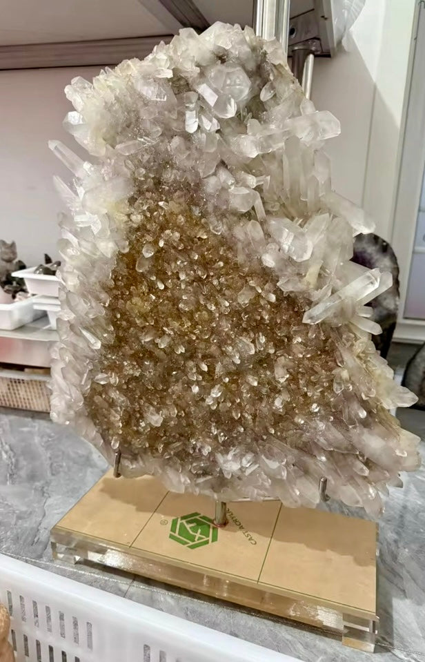 Kvarcas, Kalnų krištolas, 16kg. su stovu