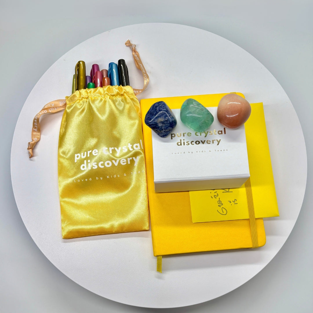 „Kristalų Kūrėjas“ – kūrybinis/edukacinis rinkinys vaikams (3 kristalai + flomasteriai + knygelė)