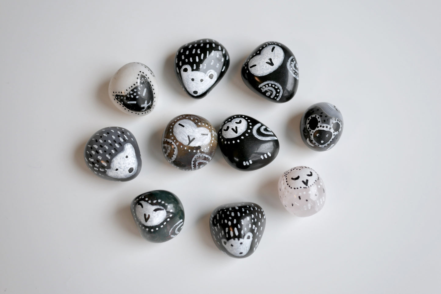 "Black and White", a unique set of 10 crystals